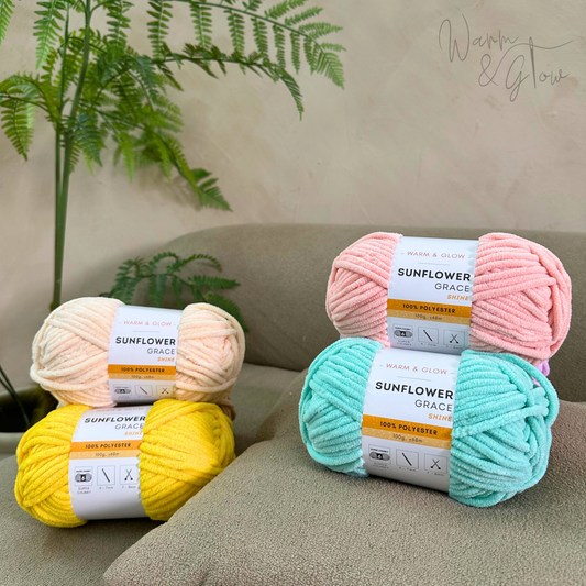 Warm & Glow - Sunflower Grace Shine | Super Chunky Chenille Glitter