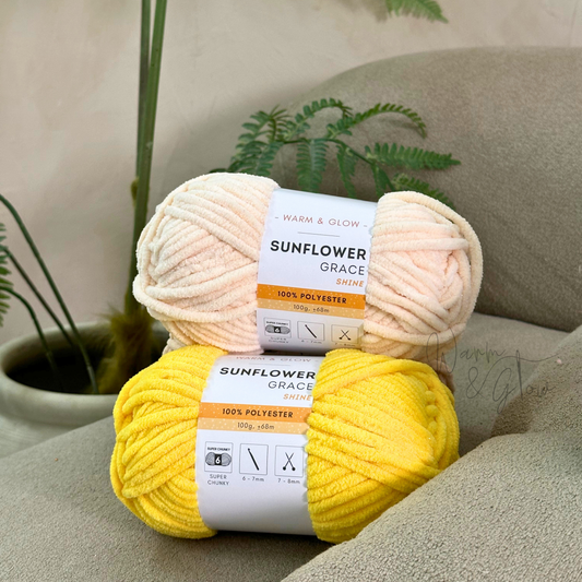 Warm & Glow - Sunflower Grace Shine | Super Chunky Chenille Glitter