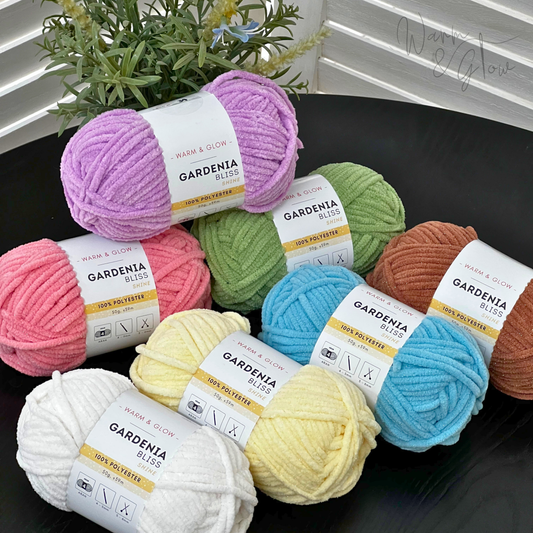 Warm & Glow - Gardenia Bliss Shine | Aran Baby Chenille Glitter