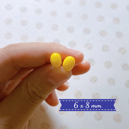 Yellow Oval Safety Eyes/Nose (10 Pieces)