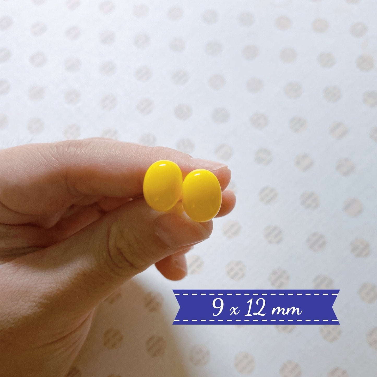 Yellow Oval Safety Eyes/Nose (10 Pieces)