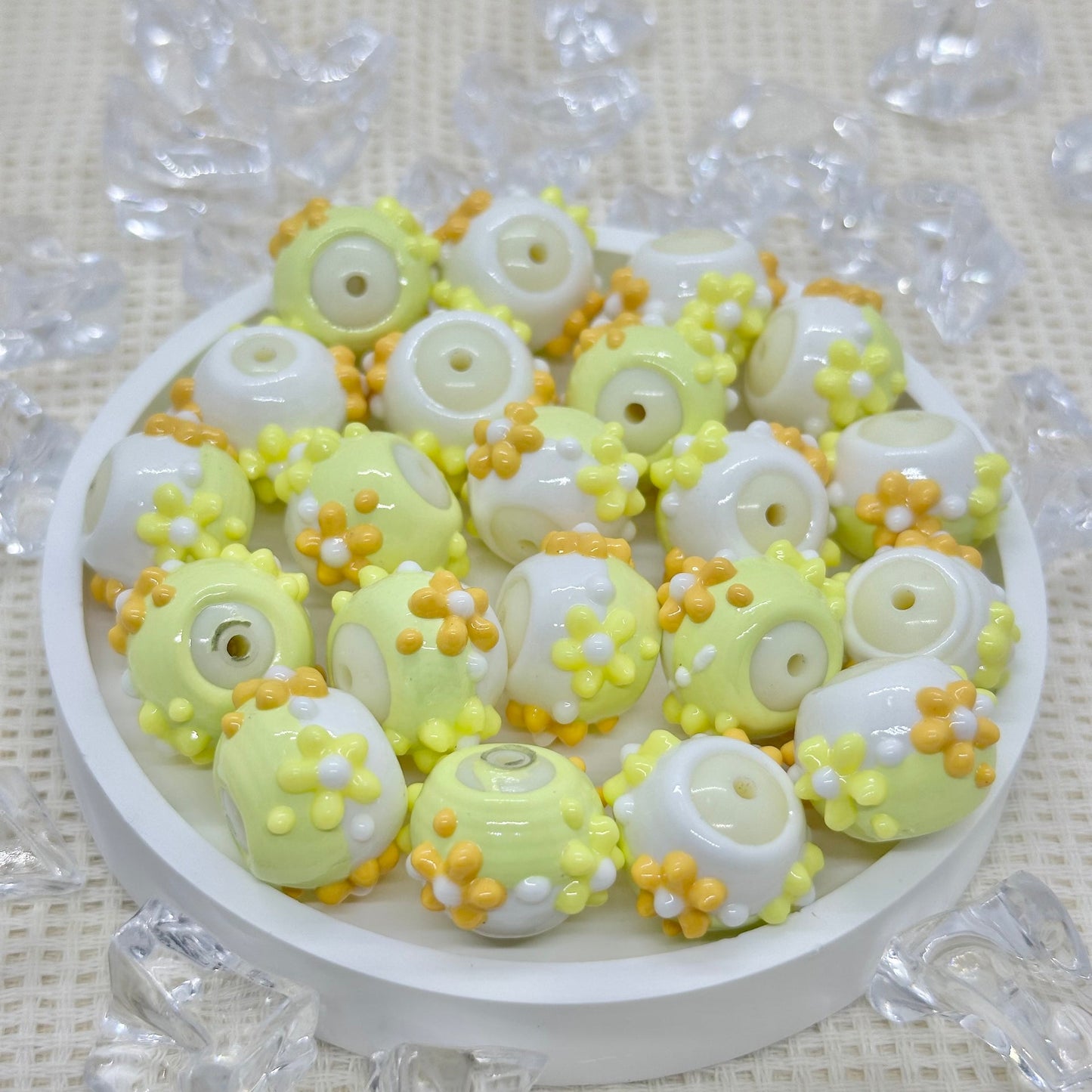 Handpainted Beads: Lotus