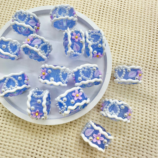 Handpainted Beads: Lovely Violet Valentine