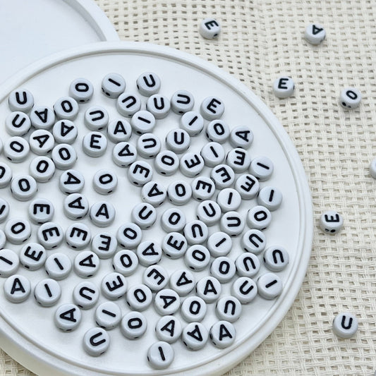 Alphabet Beads: Monochrome (Vowels)