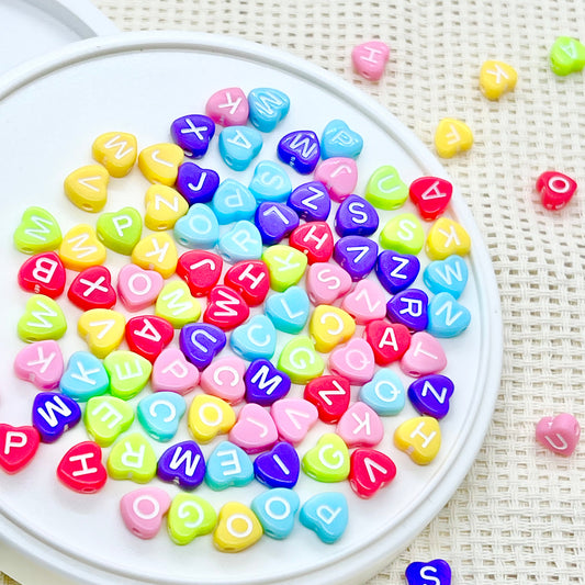 Alphabet Beads: Colorful Hearts