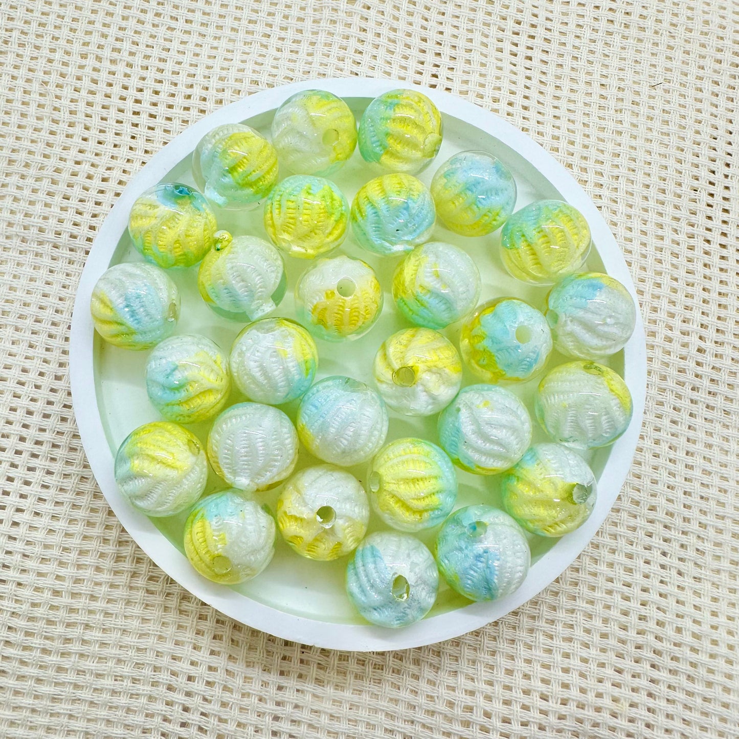 Resin Beads: Textured Lime Gumball