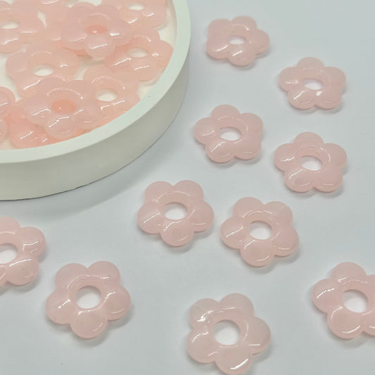 Acrylic Beads: Pastel Flower (Clear)
