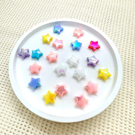 Iridescent Beads: 10mm Stars