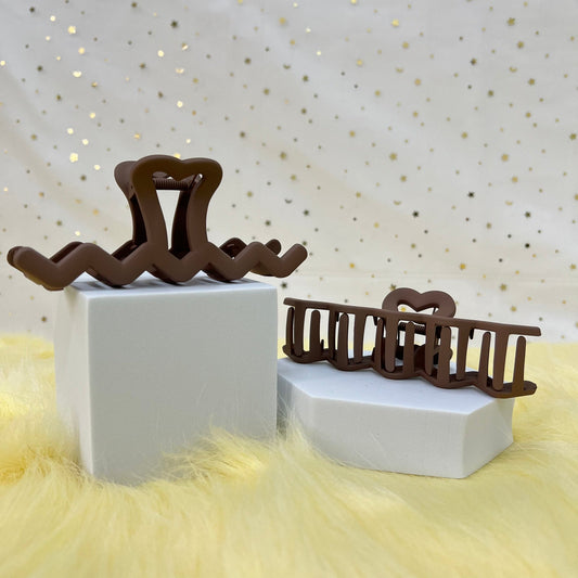 Matte Claw Clip: Zig Zag (Assorted Colors)