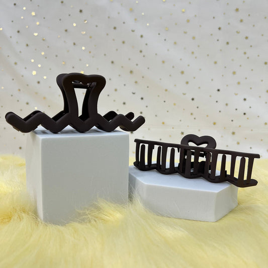 Matte Claw Clip: Zig Zag (Assorted Colors)