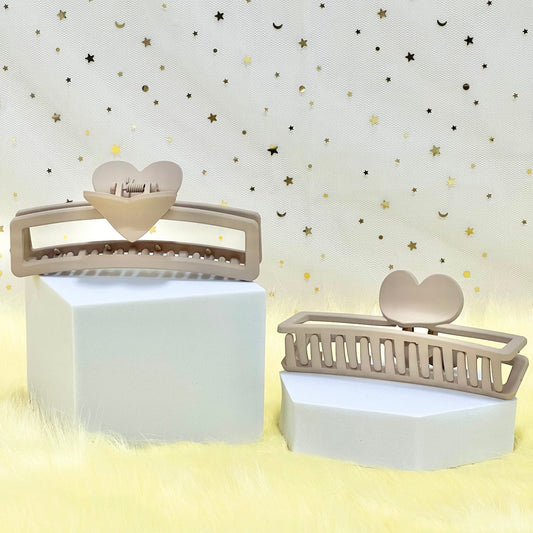 Matte Claw Clip: Boxed Heart Claw Clip (Assorted Colors)