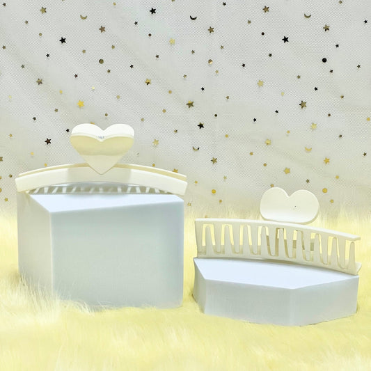 Matte Claw Clip: Crown Heart Claw Clip (Assorted Colors)