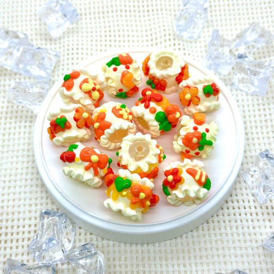 Handpainted Beads: Orange Tree