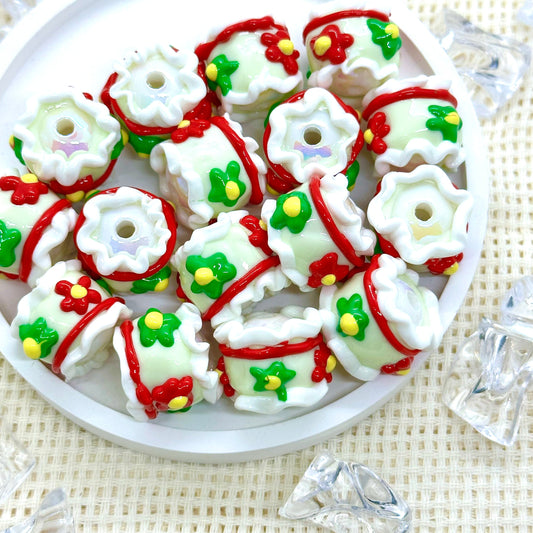 Handpainted Beads: Christmas Cheer