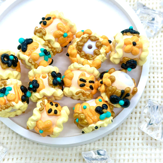 Handpainted Beads: Pumpkin Spice