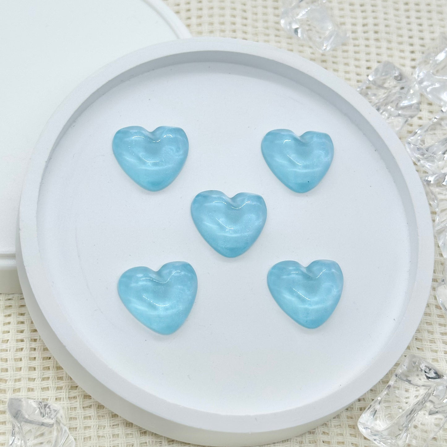 Stick-on Charms: Ocean Hearts