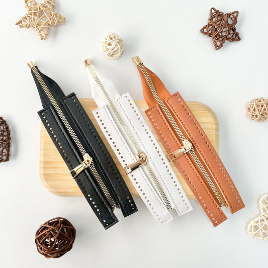 18cm PU Leather Zip (with Holes)