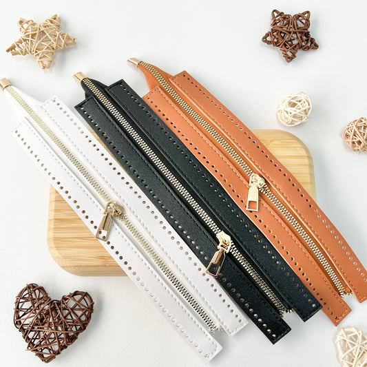 28cm PU Leather Zip (with Holes)