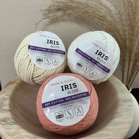 Warm & Glow - Iris Bliss | Braided Rope Aran