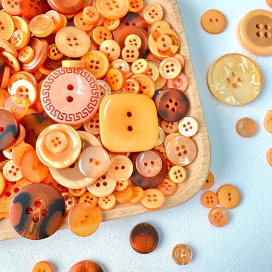 10mm - 40mm Assorted Resin Buttons (Orange)