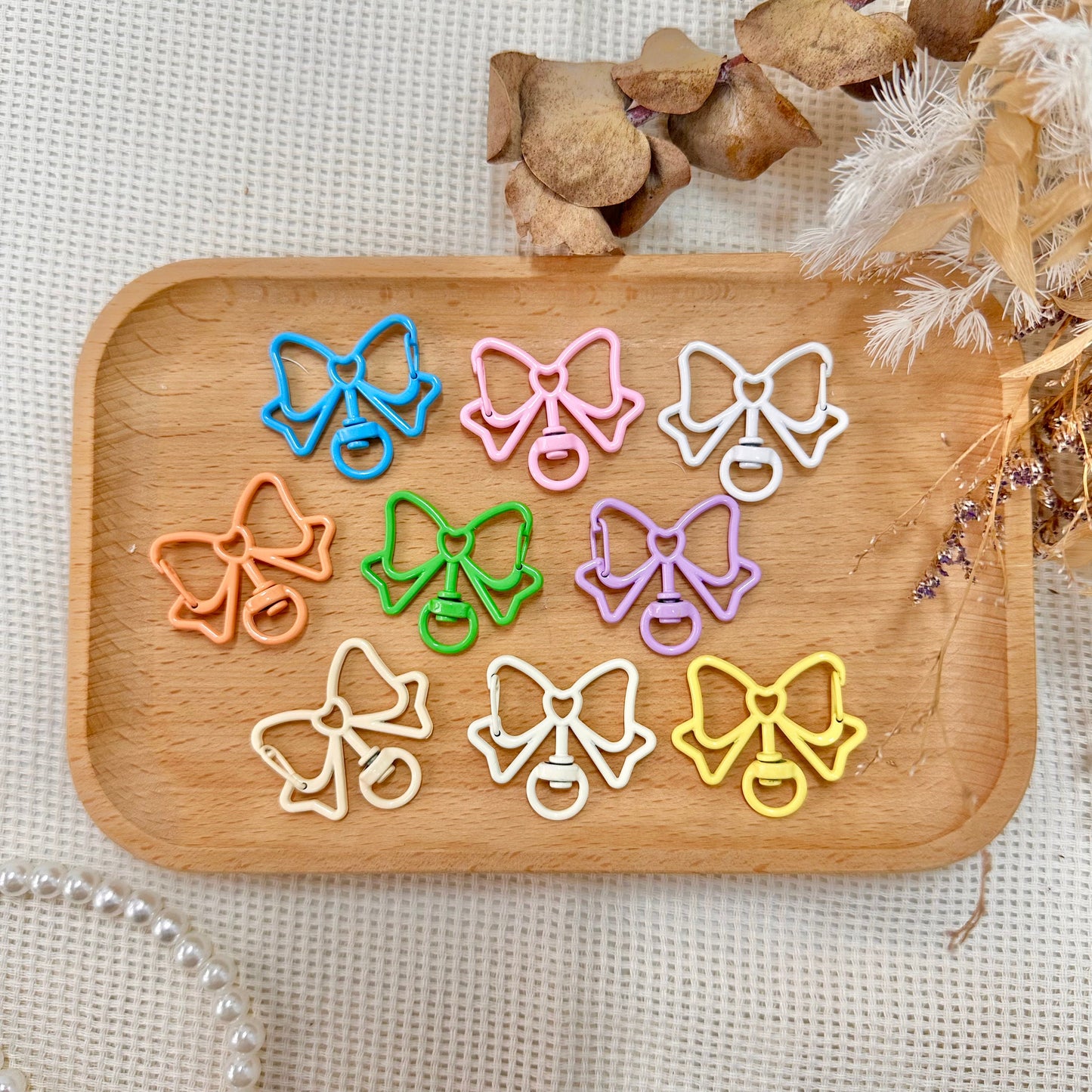 Ribbon Clasp Keyring (Assorted Colors, Pack of 10)