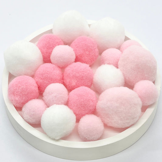 Assorted PomPom Balls: Pinks