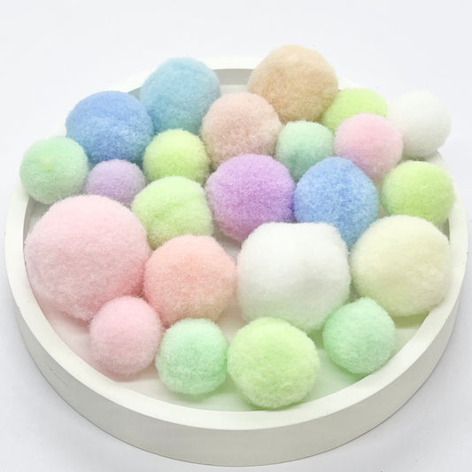 Assorted PomPom Balls: Pastel Rainbow