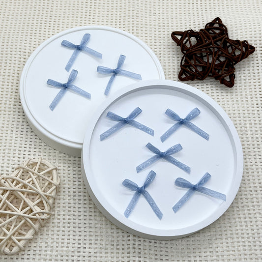 2.5cm Mesh Ribbon: Blue