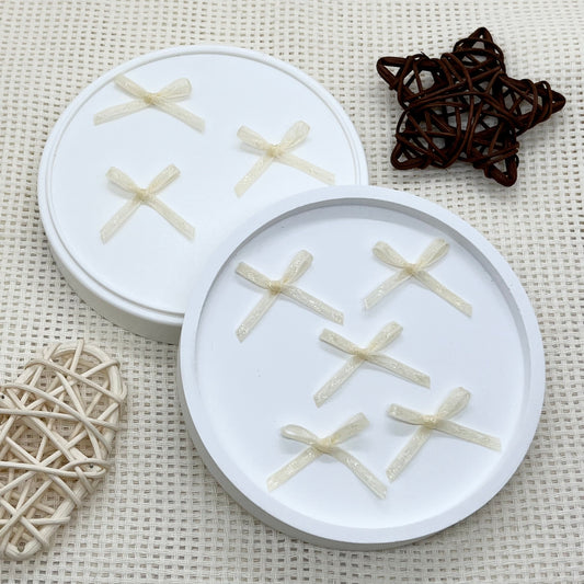 2.5cm Mesh Ribbon: Cream
