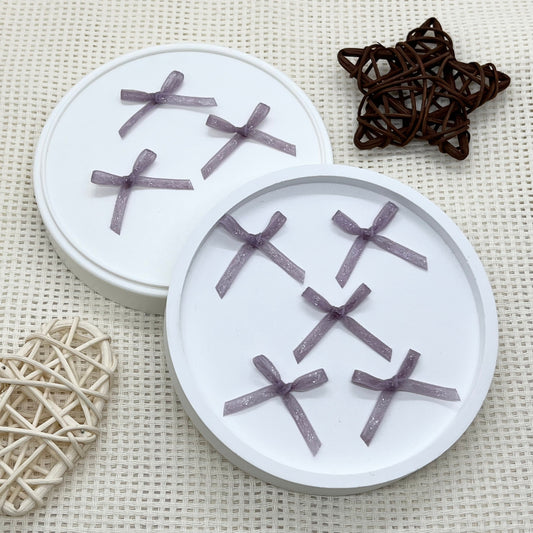 2.5cm Mesh Ribbon: Purplish Grey