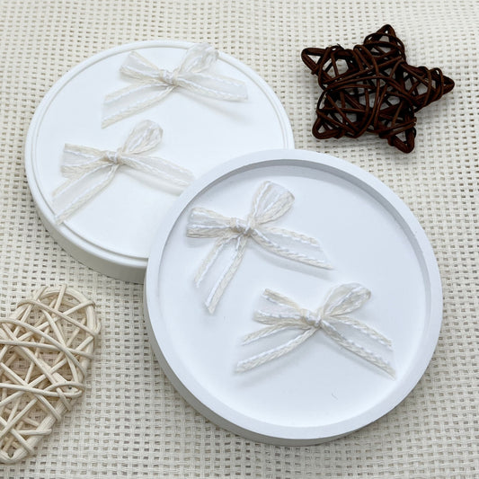 4cm Mesh Ribbon: Cream