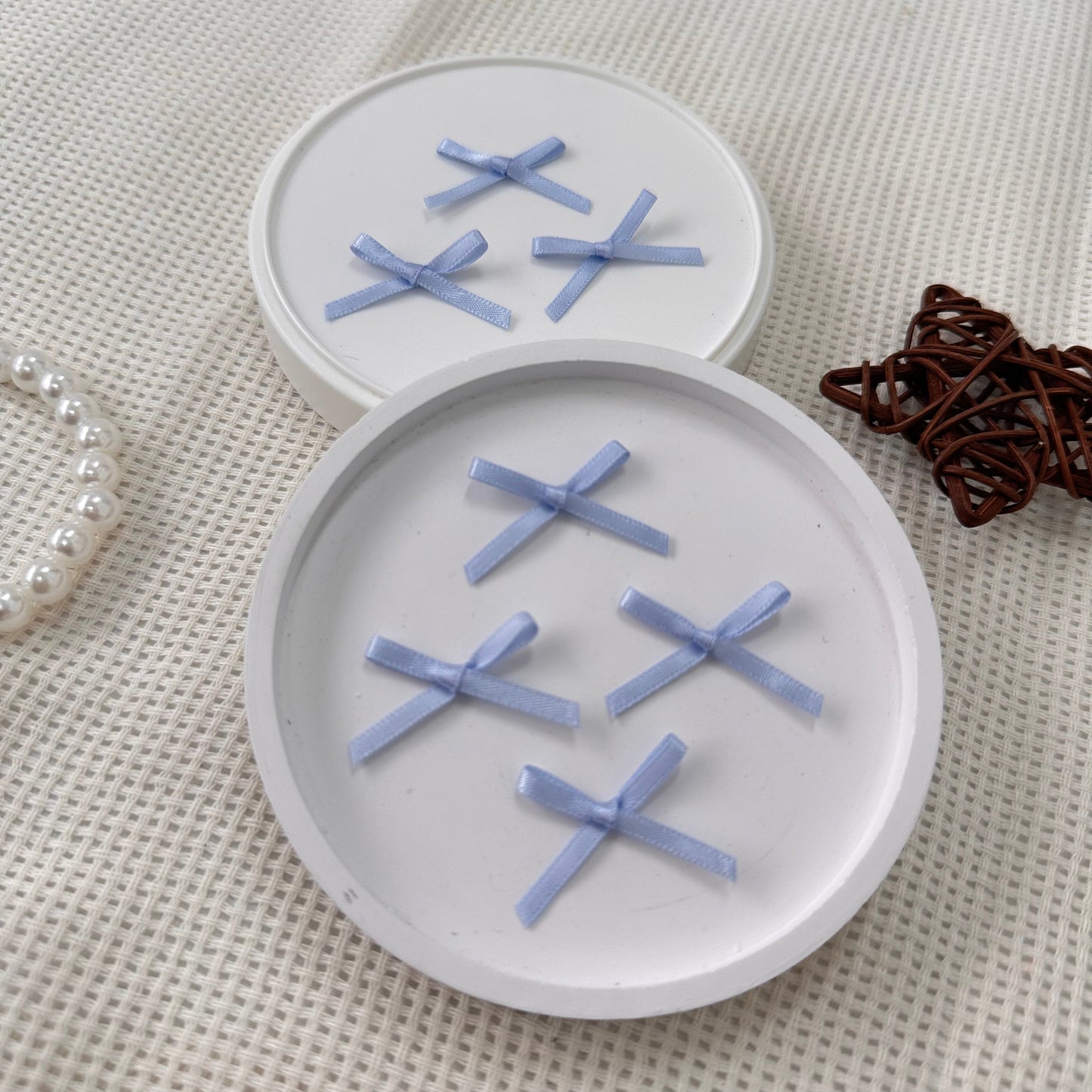 3cm Mini Satin Ribbon: Ocean Blue