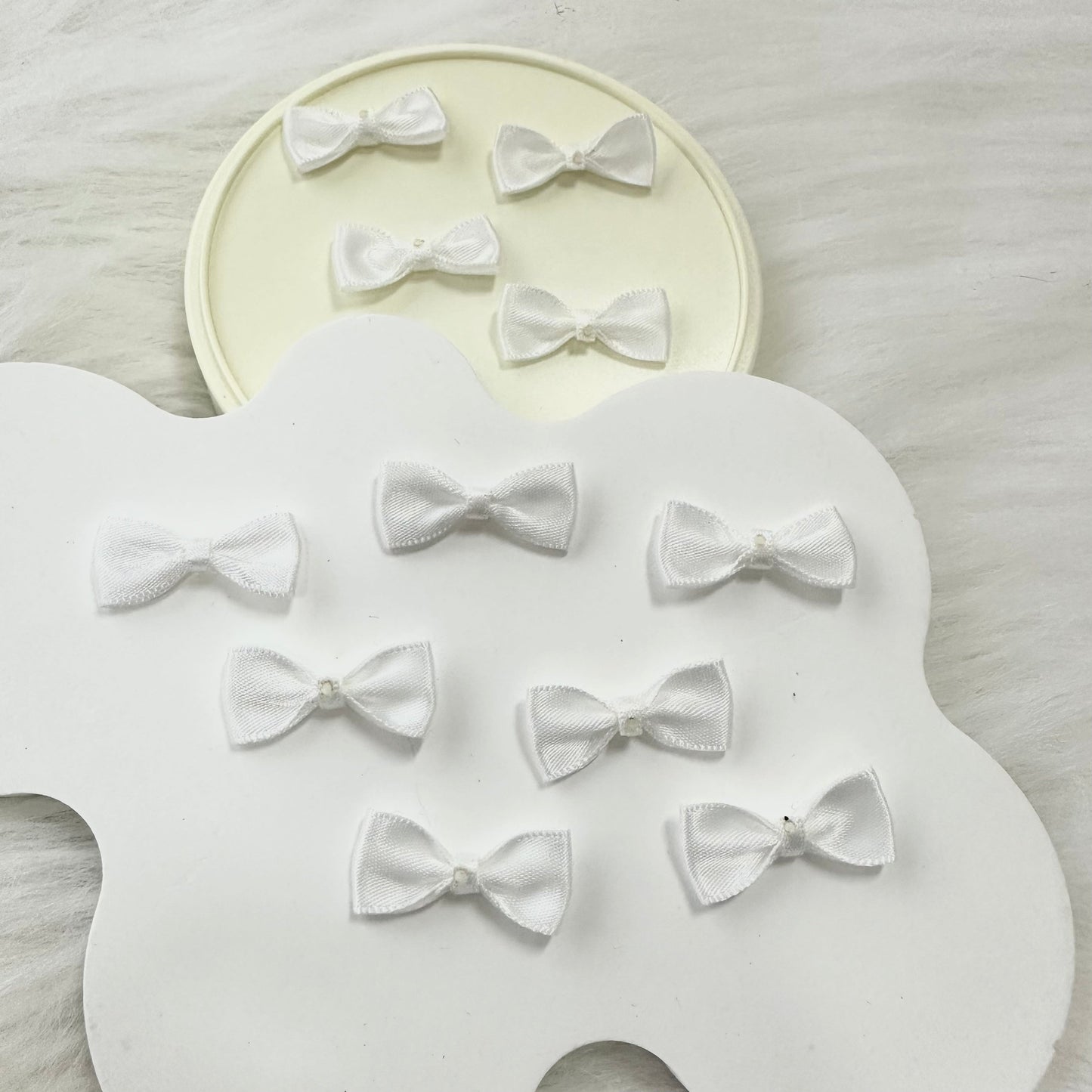 2cm Satin Bow: White