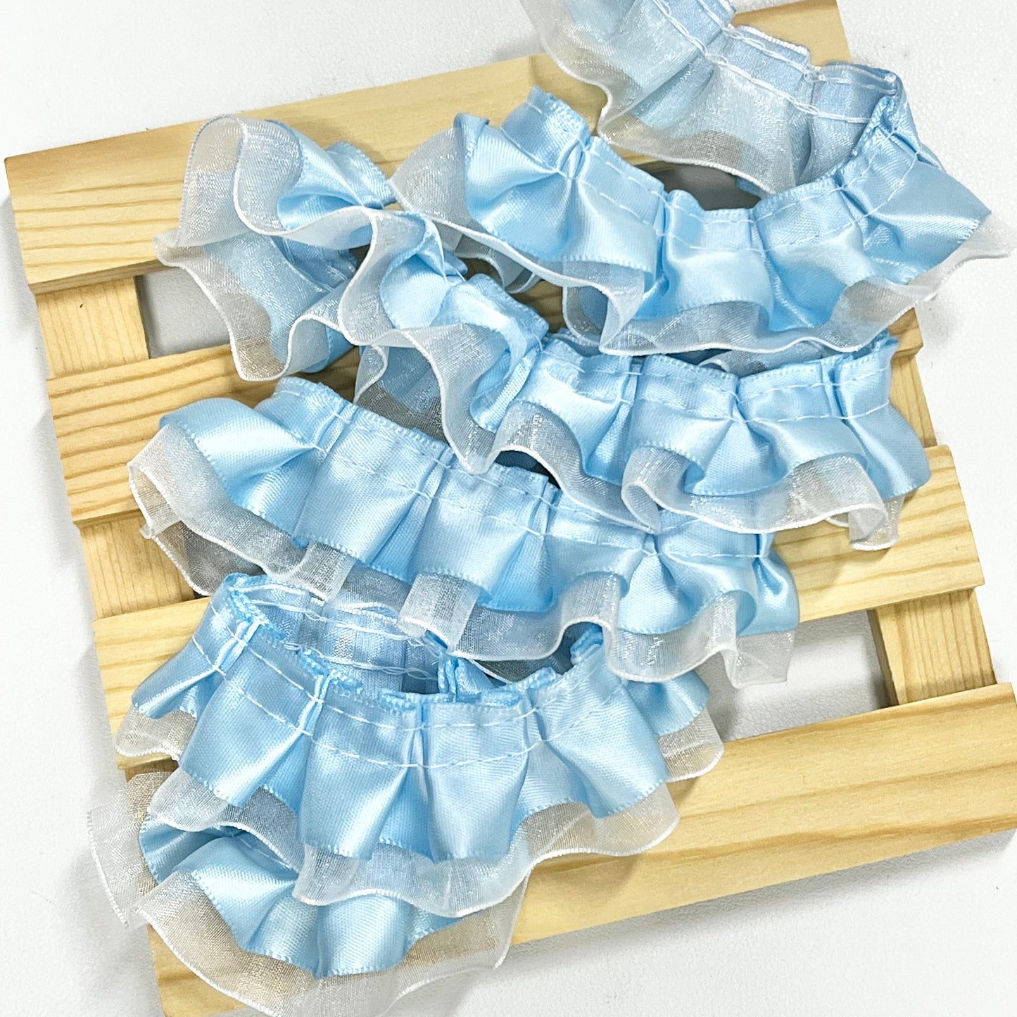 100cm Satin-Mesh Ribbon: Baby Blue