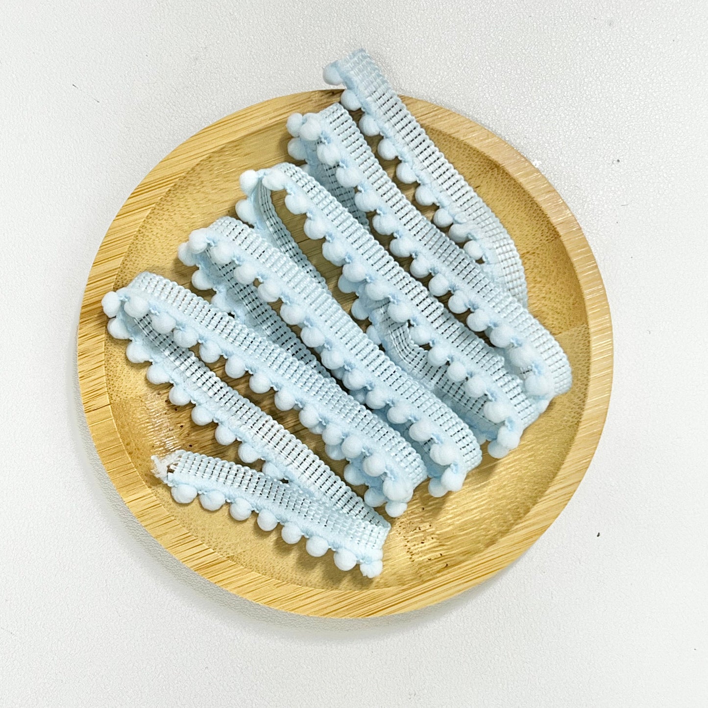 100cm Pom Pom Ribbon: Blue