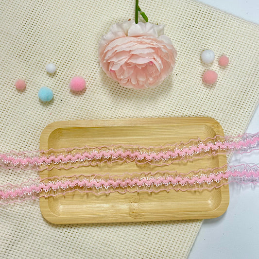 100cm Lace Ribbon: Pink