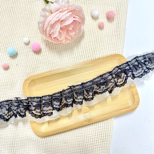 100cm Lace Sheer Ribbon: Black