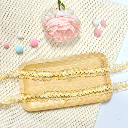 100cm Lace Ribbon: Yellow