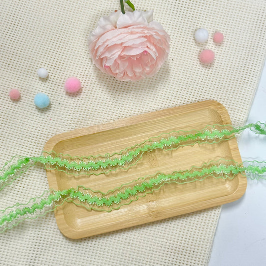 100cm Lace Ribbon: Green