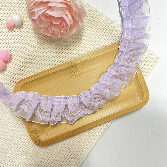 100cm Lace Sheer Ribbon: Purple