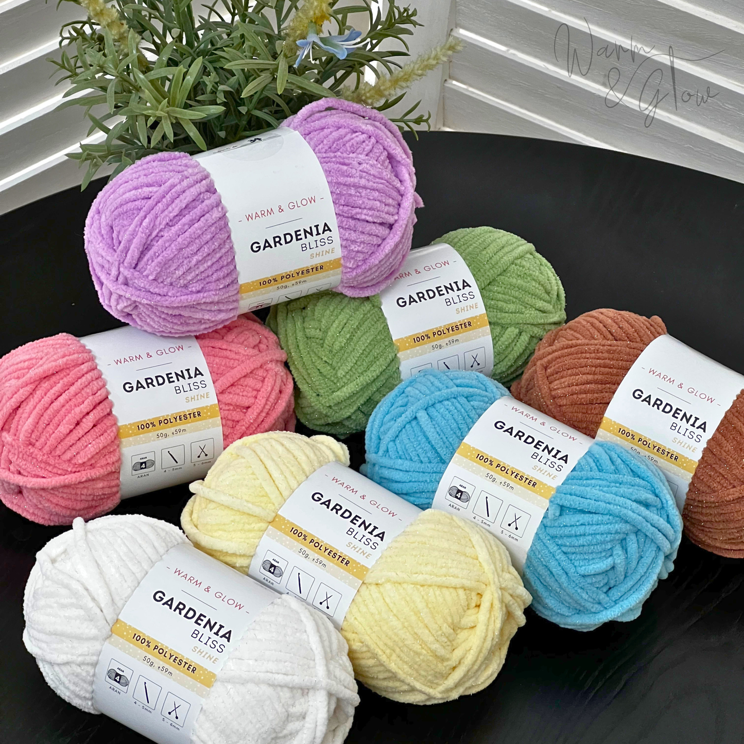 Warm & Glow - Gardenia Bliss Shine | Aran Baby Chenille Glitter
