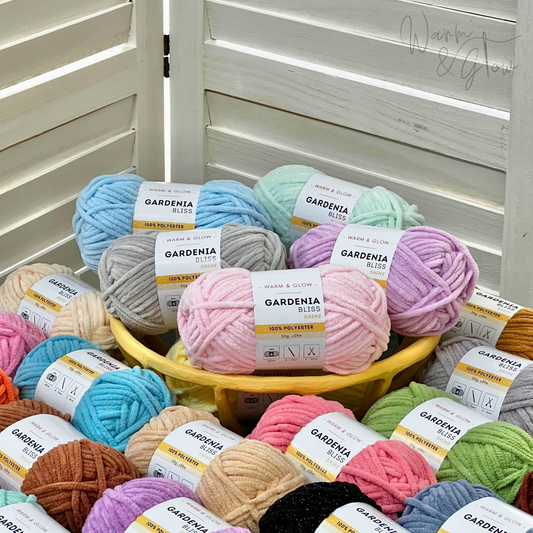 Warm & Glow - Gardenia Bliss Shine | Aran Baby Chenille Glitter