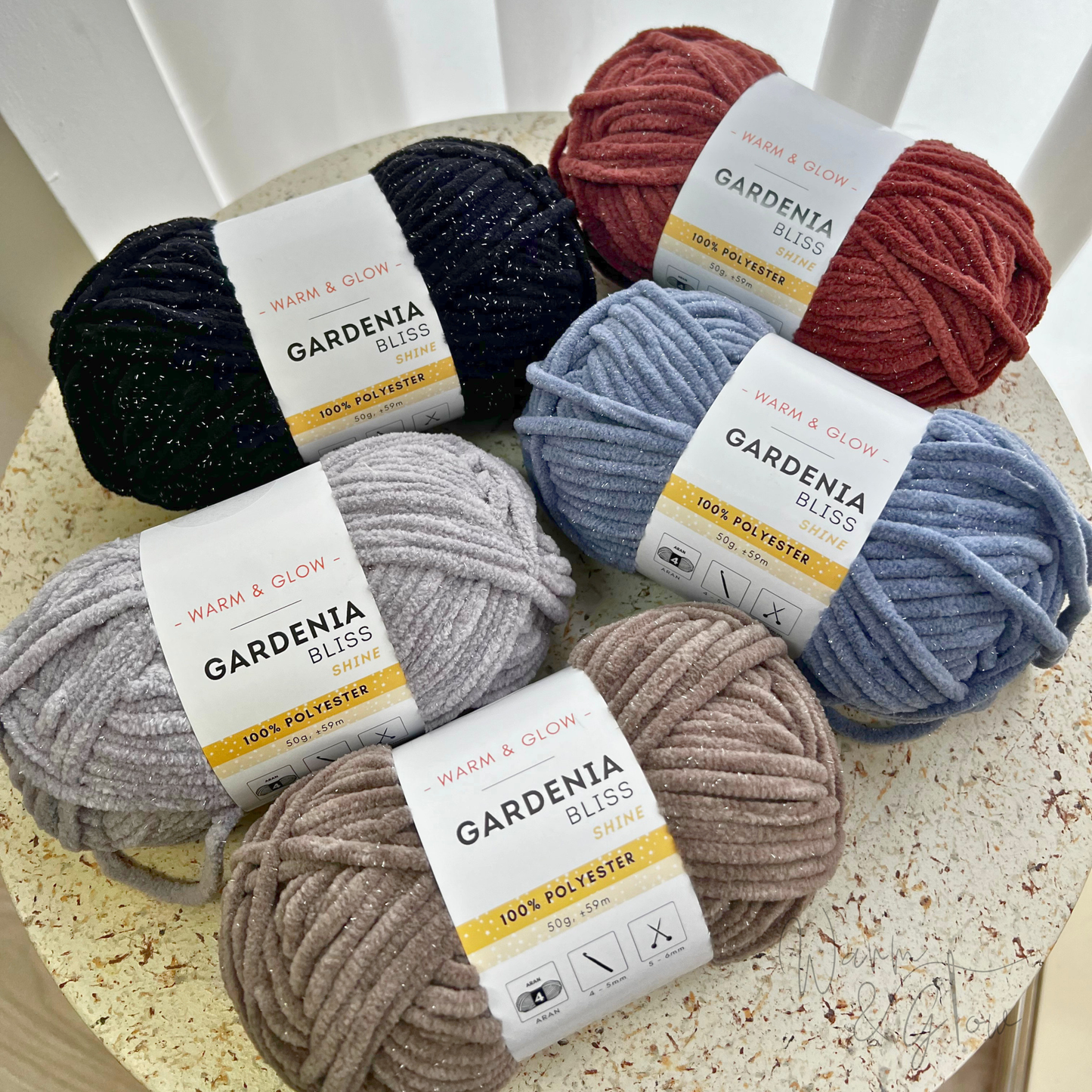 Warm & Glow - Gardenia Bliss Shine | Aran Baby Chenille Glitter