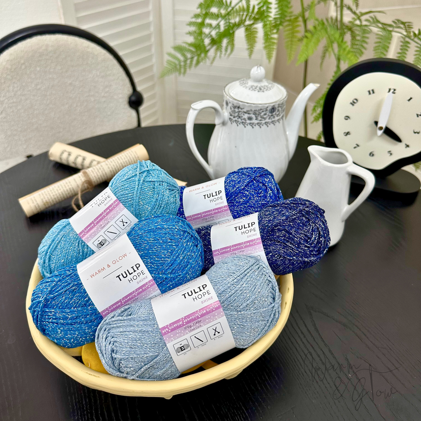 Warm & Glow - Tulip Hope Shine | Glitter Braided Rope DK