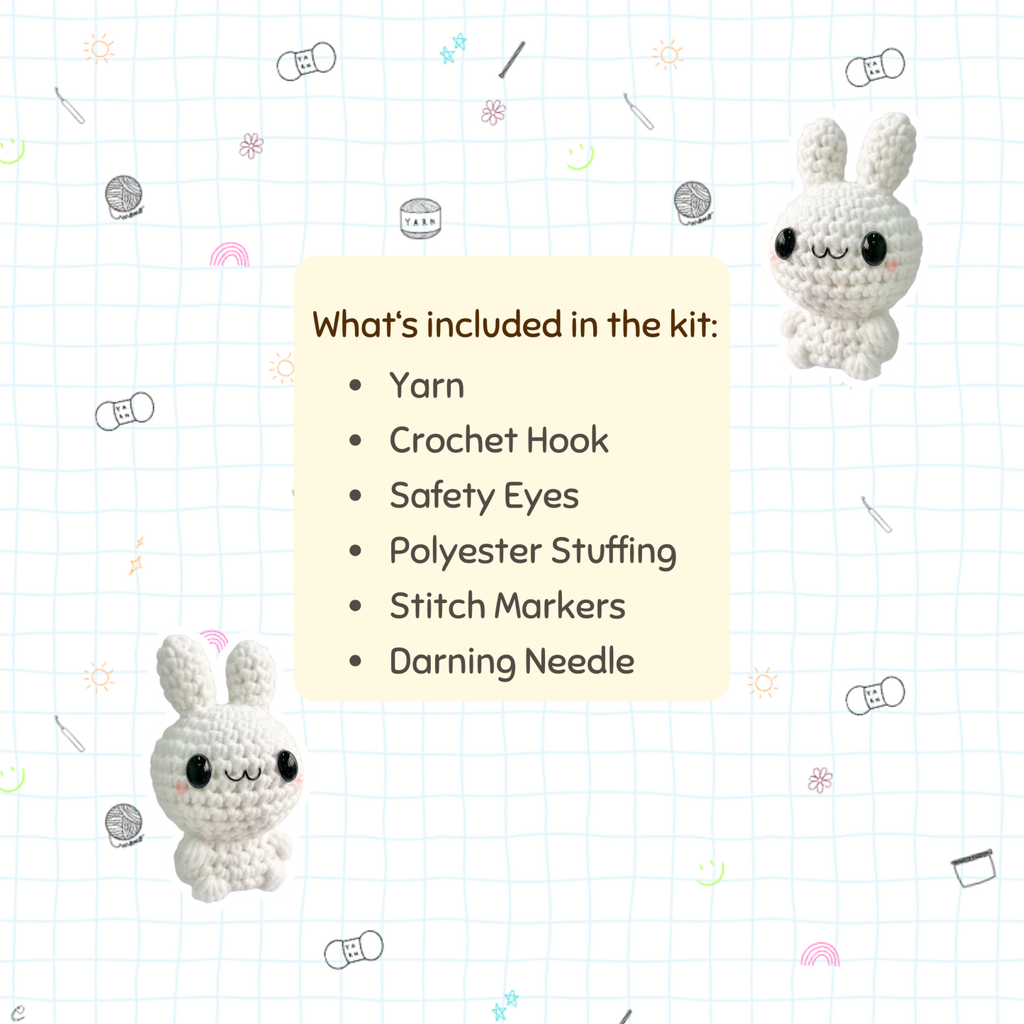 [Kit] Memo the Bunny | Beginner Friendly Crochet Kit