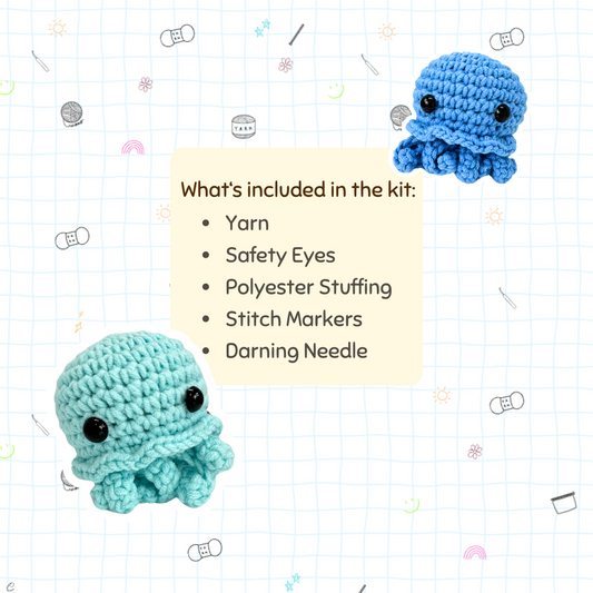 [Kit] Iggy the Jellyfish | Beginner Friendly Crochet Kit