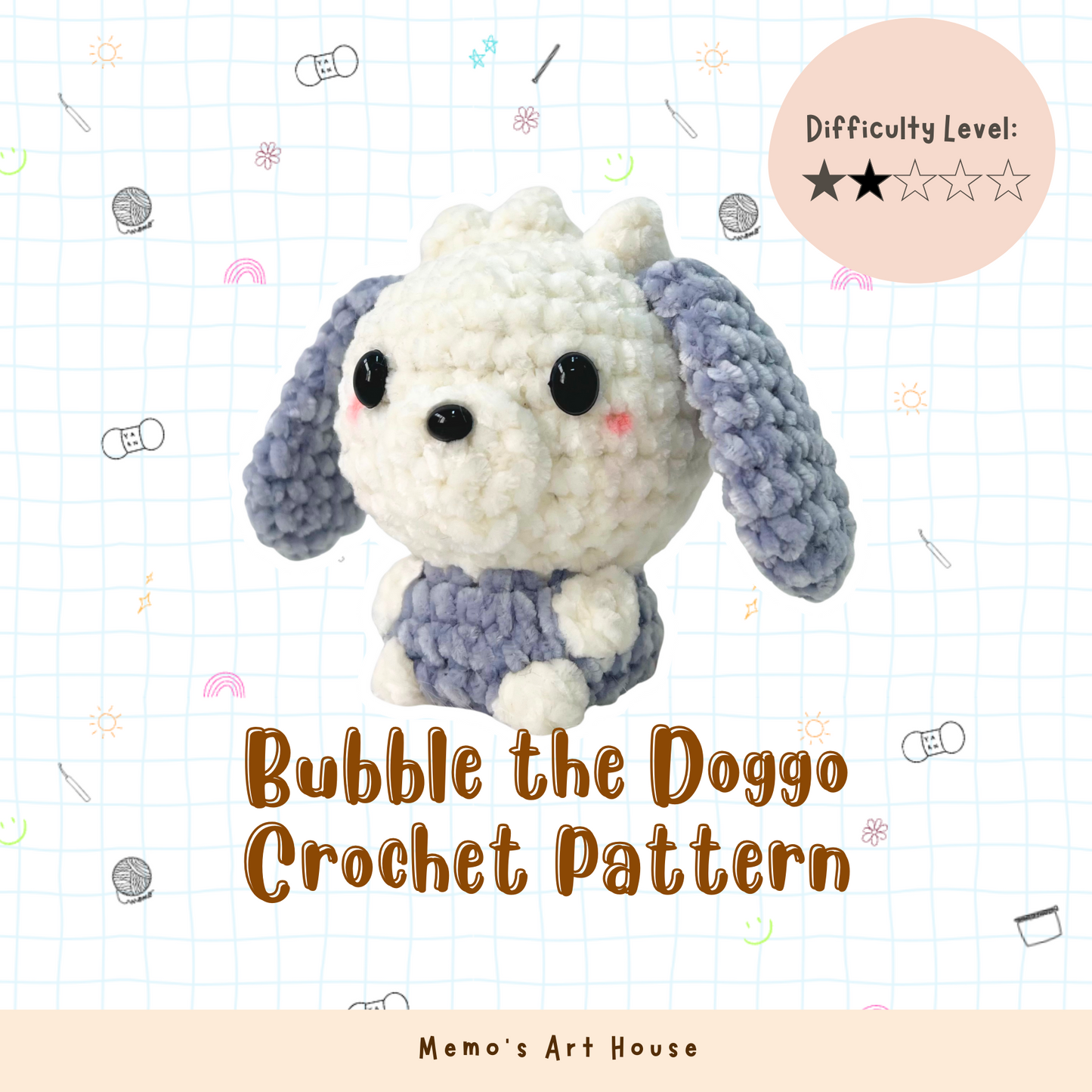 [Kit] Bubble the Doggo | Beginner Friendly Crochet Kit
