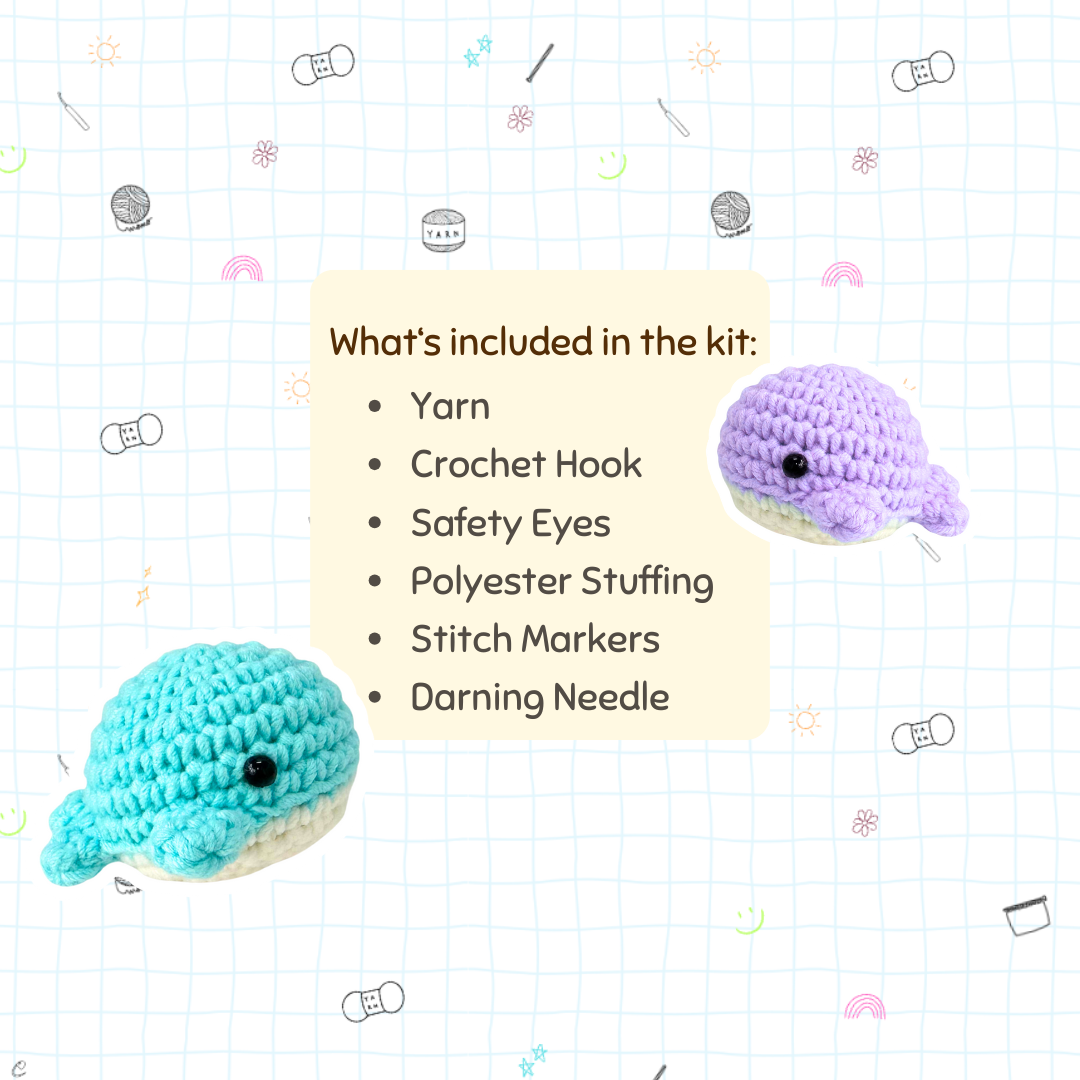 [Kit] Ralph the Whale | Beginner Friendly Crochet Kit