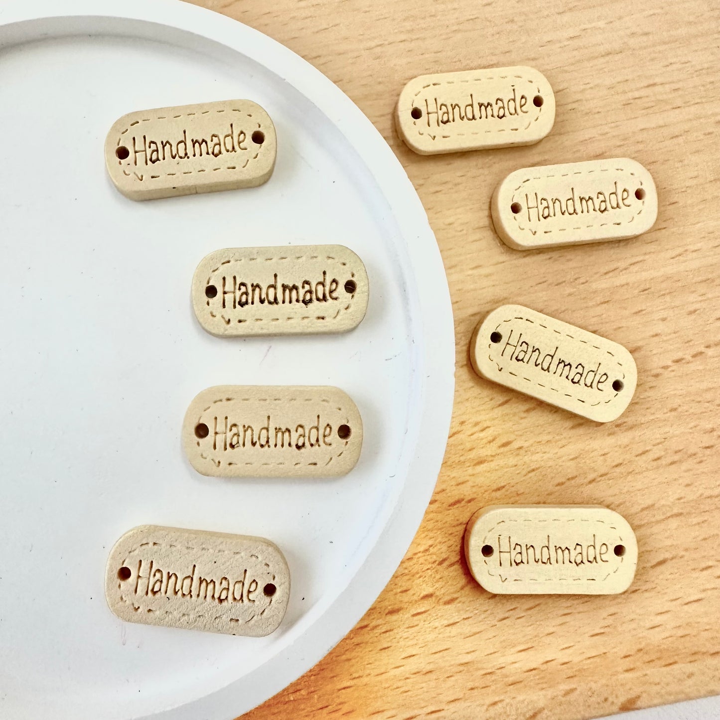 23x11mm Handmade Wooden Tag (Set of 4)