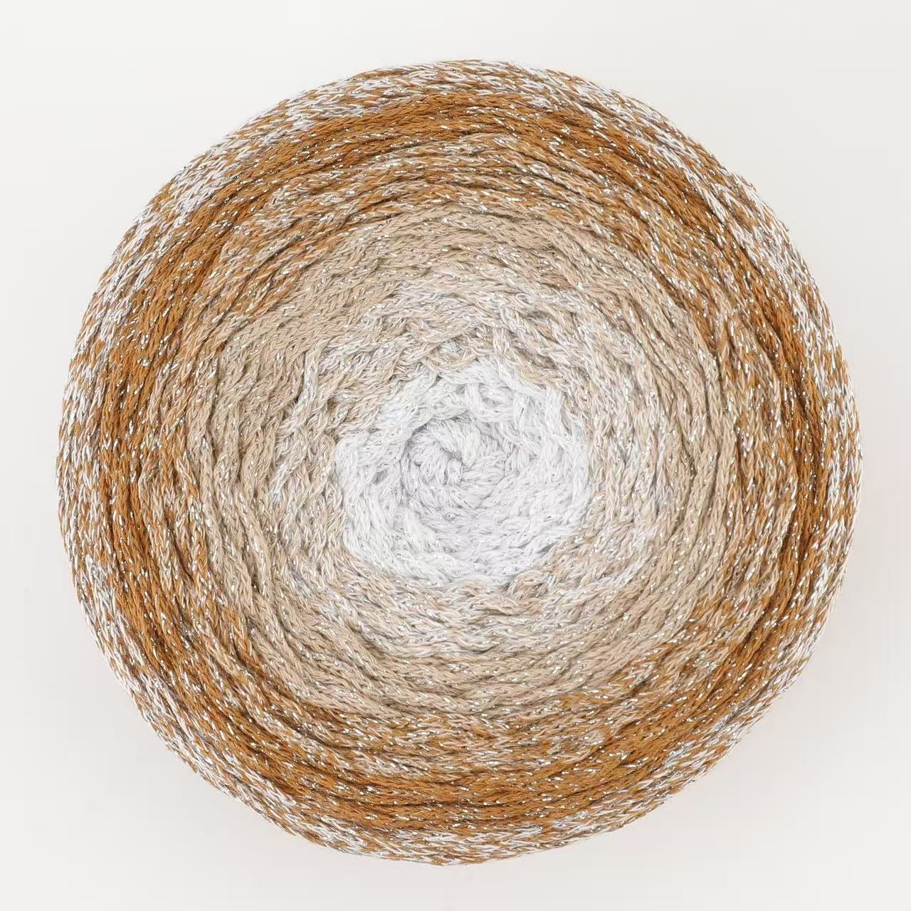 Warm & Glow - Daffodil Bliss Shine | Glitter Braided Rope Aran Cake
